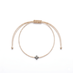 Hematite Black Cross Beige Simple Makrame Bracelet